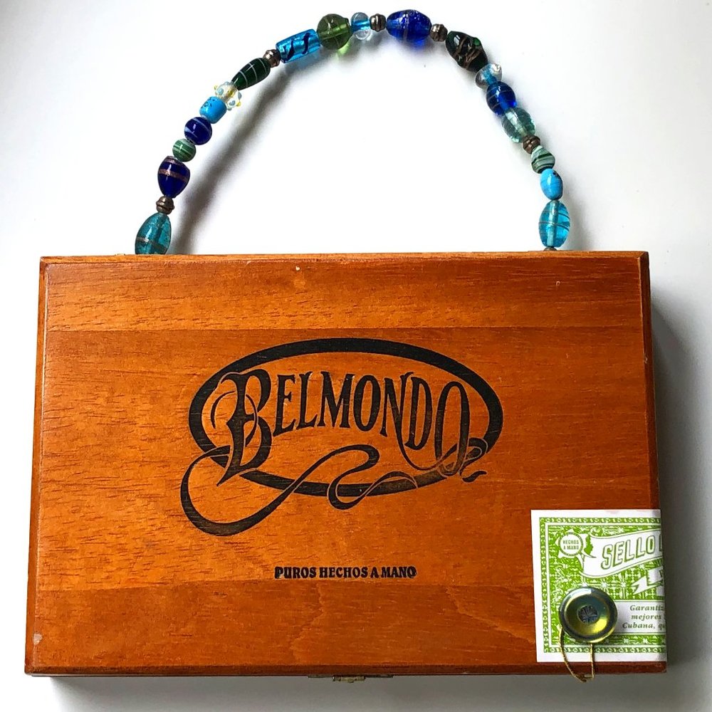 Women's handbag, cigar box, wood, collectible bag